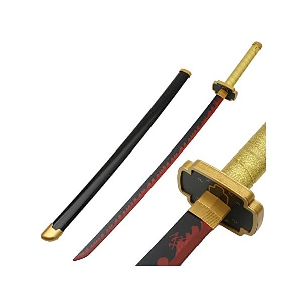 Maryaz Sword Slayer S Blade Cos Katana Japonais En Bois, Accessoires de Jeu de Rôle Modèle DArme Anime Black Samurai Ninja 