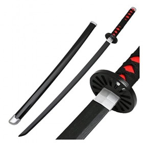 Maryaz Sword Slayer S Blade Cos Katana Japonais En Bois, Accessoires de Jeu de Rôle Modèle DArme Anime Black Samurai Ninja 