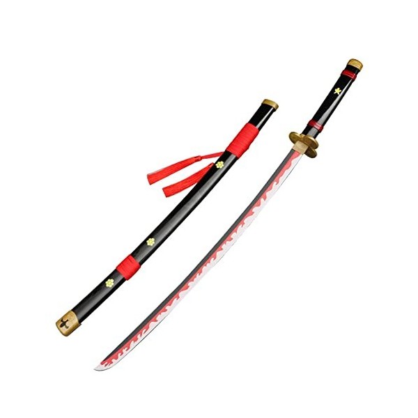 JRPT Roronoa Zoro Samurai Katana Sword, Anime En Bois Ninja Sword Toy Arme Accessoire Cosplay Prop Prop Jouet Pour Accessoire