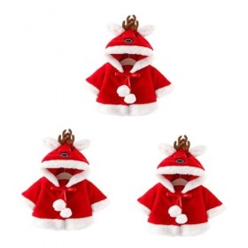 ABOOFAN Manteau De Noël Cape À Capuche Pour Enfants 3 Pièces Costume De Noël Pour Enfants Cape DHiver Pour Enfants Chiot Épa