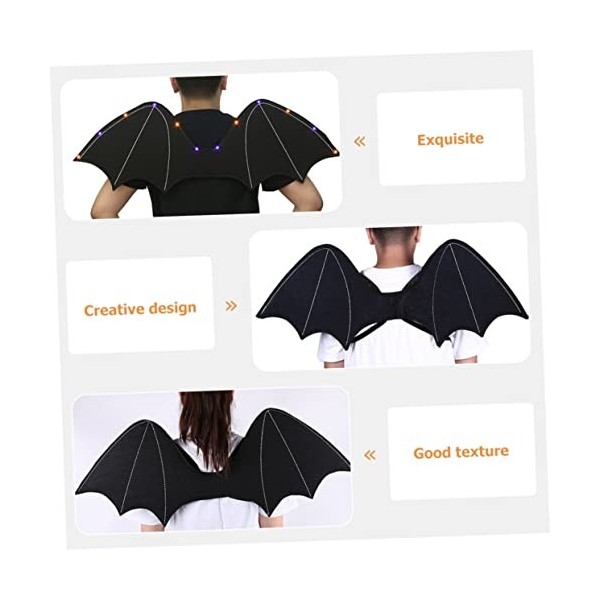 ABOOFAN 5Pcs Noir Gothique Pour La Performance Robe Parent-Enfant Ailes Prop Parti Sangles Simulées Costume Décoratif Vampie 