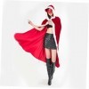 ABOOFAN 2Pcs Capes Costume Cape De Fête Santa Kid pour Robe Accessoires Rouges Cosplay Noël Enfant Vêtements Enfants Portant 