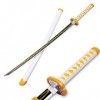 FBAM1 Katana Demon Slayer, Anime Cosplay Agatsuma Zenitsu, Épée Enfant Jouet, Accessoire Décoratif De Fête Lame De Bambou