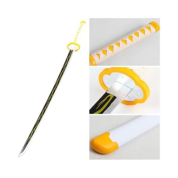 FBAM1 Katana Demon Slayer, Anime Cosplay Agatsuma Zenitsu, Épée Enfant Jouet, Accessoire Décoratif De Fête Lame De Bambou