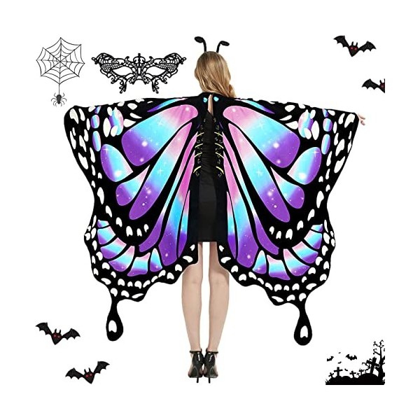 4 châles ailes fée | Accessoire costume fée pour femme, costume monarque unique pour enfants Halloween Kot-au