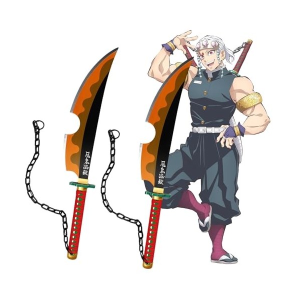 DMVWJR Épée De Cosplay Animé De Samouraï Demon Slayer Katana en Bois Jouet Couteau Japonais Accessoires dhalloween Faits À L