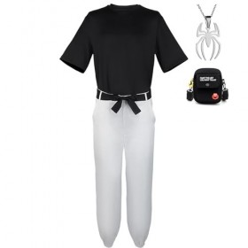 Anime Jujutsu Kaisen Fushiguro Toji Cosplay Vêtements Avec Collier et Sac Mascarade Danse Soirée Habillage De Fête De Carnava