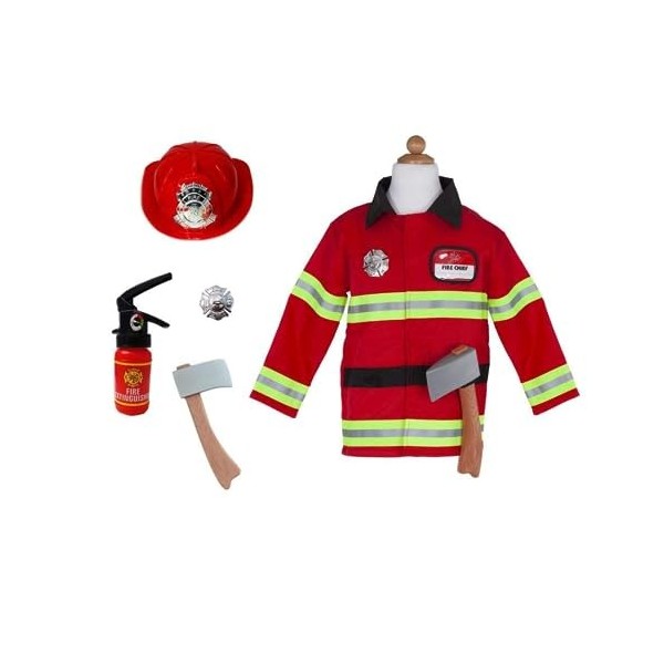 Creative Education 81355 Pretenders Pompier avec Accessoires dans Un Sac à vêtements Comprend Manteau, Chapeau, Badge, Hache 