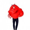 Costume de crabe du roi rouge pour homme - Unisexe - Taille unique - Costume de homard pour Halloween, fête costumée, déguise