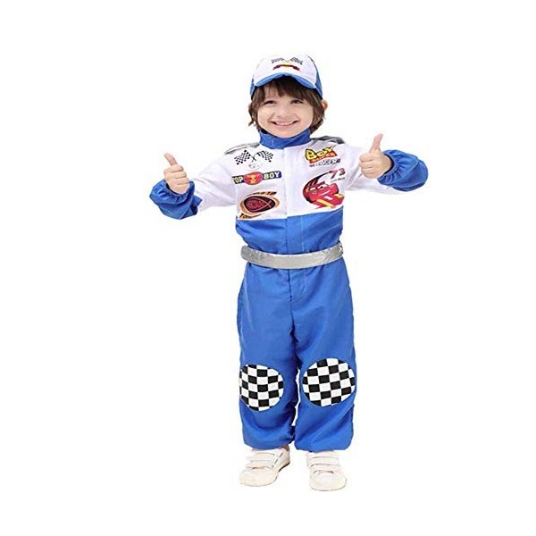 NC Enfants Halloween Racer Cosplay Rouge Course Voiture Pilote Uniforme Enfants Garçons Racing Pilote Costume Déguisement Mas