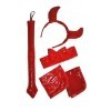 COOLMP Lot de 6 - Accessoires déguisement Diable avec brassières Rouge