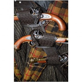 SQYDS Étui à bandoulière en Cuir PU pour Revolver médiéval Vintage avec Sangle réglable, étui pour épée de Pirate Steampunk F