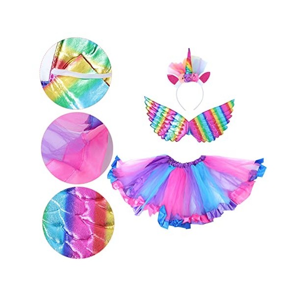 Holibanna 6 Ensembles Tutu Cosplay Accessoires Tulle Robe De Bal Princesse Costume Filles Tutu Licorne Tutu Jupe Tenue Enfant