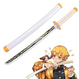 Générique Agatsuma Zenitsu - Déguisements Épée danime Katana Jouets de garçons Lame en Bambou Fans dAnime Jouer Un rôle Arm