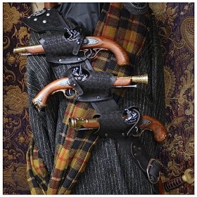 HIRTH Étui de lépaule du Pistolet médiéval, Steampunk rétro PU en Cuir en Cuir Holster pour Les Accessoires de Costumes de P