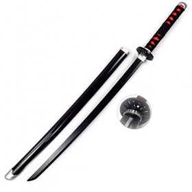 NIANXINN Jouet DArme En Bois Anime Sword Slayer Blade Accessoire de Cosplay Pour Adultes Et Enfants, Katana Noir Pour Les Am