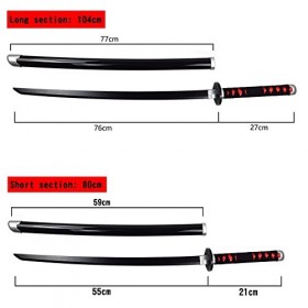 NIANXINN Jouet DArme En Bois Anime Sword Slayer Blade Accessoire de Cosplay Pour Adultes Et Enfants, Katana Noir Pour Les Am