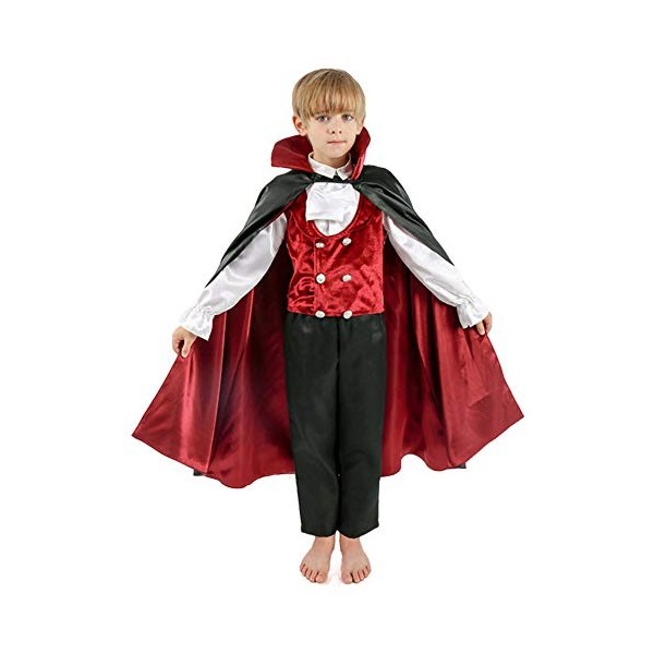 Déguisement de Vampire Halloween Enfant Ensemble de Performance de Maquillage pour Garçons pour 3-8 Ans