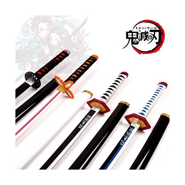 HASMI Lame de Katanas de Cosplay Slayer Avec Ceinture, Jouet Épée En Bois DAnime, Modèle DAccessoire DArmes, Petit Katana 