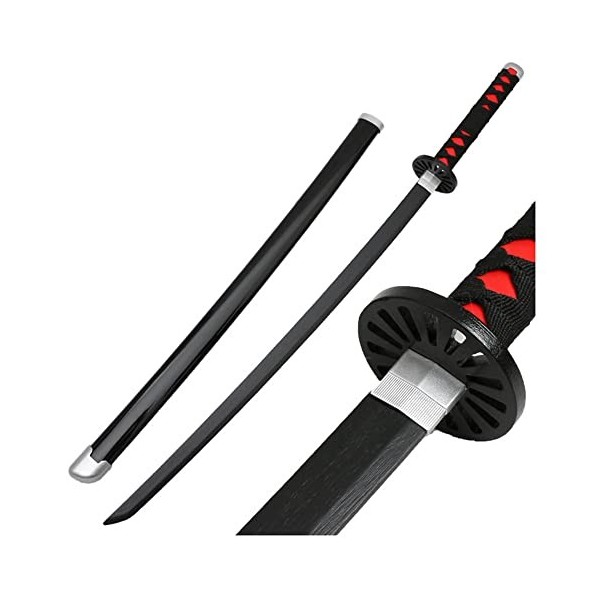 z&dw Wooden Sword Accessoires darmes Katana Anime Ninja Toys en Bois épée/Black / 76cm/30in