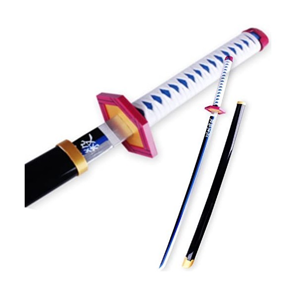 NIANXINN Deters Samurai Sword Bois Bambou Katana Fourreau Arme Accessoires Démon Slayer Lame Cosplay Japonais Arme Jouet Pour