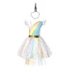 Costume Licorne + Bandeau - Princesse - Fée - Arc-en-ciel multicolore - Fille - Déguisement - Carnaval - Halloween - idée cad