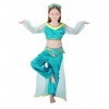 Robe Jasmin Fille - Arabe - Odalisque - Déguisement - Princesse - Hallowen - Carnaval - Filles - Cosplay - Bleu clair Taille