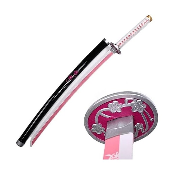 NEDLON 104cm Épée Katana Épée Cosplay DAnime Katana Tout en Bois Enfants Jouet Accessoire Darmes dhalloween-Sword+Stand