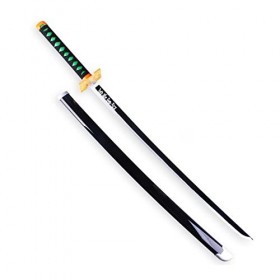 YPDHUA Anime Cosplay Katana Cos Bamboo Sword En Bois Blade de Slayer Avec Fourreau, Accessoire DArmes Cosplay Prop Jouet, Ha