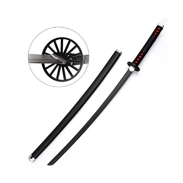 YAO TIAN Anime Sword Noir En Bois Katana Cosplay Arme Accessoires Pour Adultes Et Enfants, Accessoire de Jouets Pour Enfants 