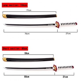 CClz Couteau Woodenkife Sword Arme Slayer Blade Samurai Sword Anime Ninja Sword Jouet Tomioka Giyuu Katana Cosplay de Noël Ha