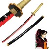 XFAK Demon Slayer Katana Cosplay Épée De Samouraï en Bois Accessoires Tsugikuni Yoriichi Épée Japonaise Épée Ninja Halloween 