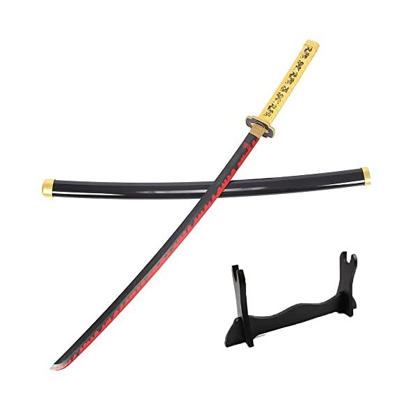 XFAK Demon Slayer Katana Cosplay Épée De Samouraï en Bois Accessoires Tsugikuni Yoriichi Épée Japonaise Épée Ninja Halloween 