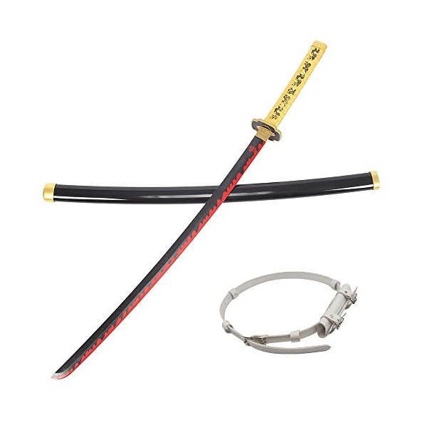 XFAK Demon Slayer Katana Cosplay Épée De Samouraï en Bois Accessoires Tsugikuni Yoriichi Épée Japonaise Épée Ninja Halloween 