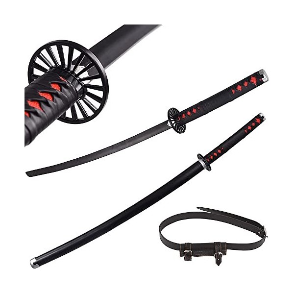 WXJP 104 Cm, Épée DAnime Cosplay Demon Slayer Kamado Tanjirou Katana, Jouet pour Enfants avec Ceinture ModèLe DArme Accesso