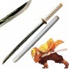 XFAK Demons Slayers Katana Épée De Samouraï Japonaise PU Foam Épée DAnime 104cm Épée Ninja Halloween Cosplay Zenitsu Accesso