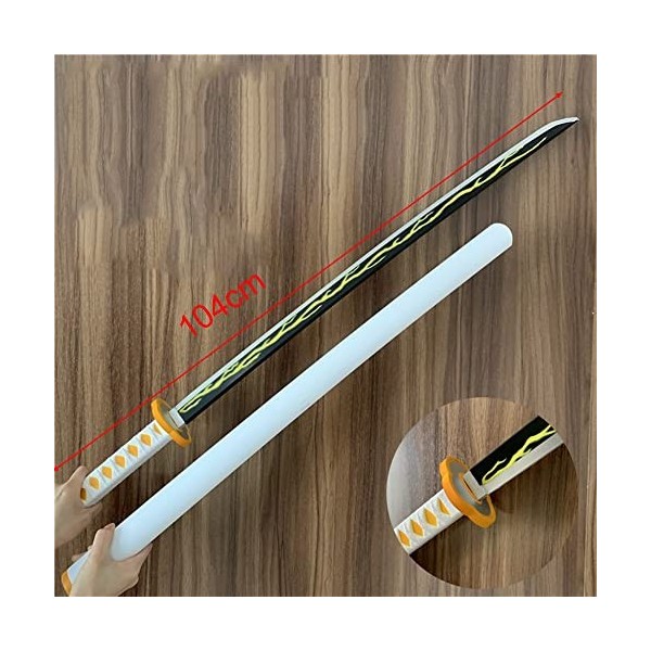 XFAK Demons Slayers Katana Épée De Samouraï Japonaise PU Foam Épée DAnime 104cm Épée Ninja Halloween Cosplay Zenitsu Accesso