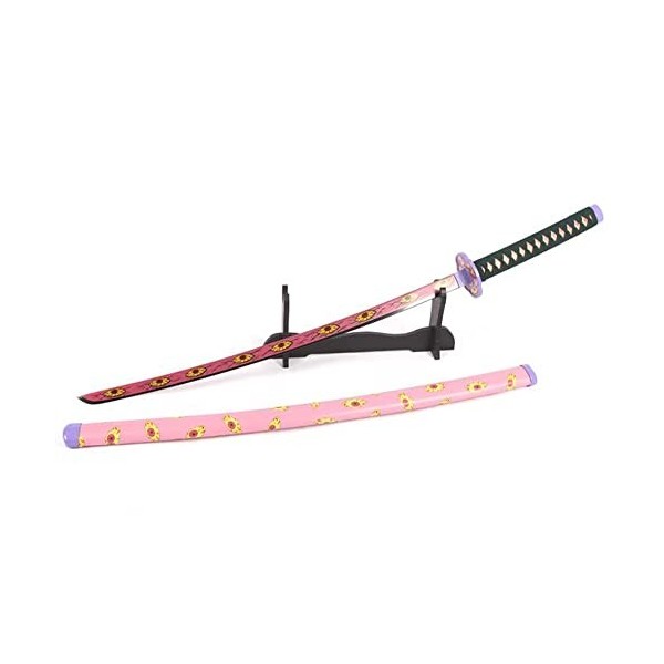 WZYX 104 Cm Samouraï Katana, Lame en Bois Cosplay Anime Épée, Demon Slayer Blade Cos Jouet Accessoires DAnime avec Porte-épé