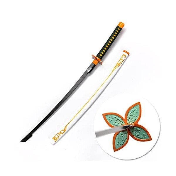 WZYX 104 Cm Samouraï Katana, Lame en Bois Cosplay Anime Épée, Demon Slayer Blade Cos Jouet Accessoires DAnime avec Porte-épé