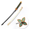 WZYX 104 Cm Samouraï Katana, Lame en Bois Cosplay Anime Épée, Demon Slayer Blade Cos Jouet Accessoires DAnime avec Porte-épé