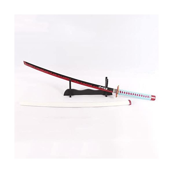 WZYX 104 Cm Samouraï Katana, Lame en Bois Cosplay Anime Épée, Demon Slayer Blade Cos Jouet Accessoires DAnime avec Porte-épé