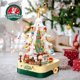 yzvey Calendrier de Lavent 2023 Blocs de Construction darbre de Noël, Ensemble de Boîte à Musique de Noël, Jouets de Noël p