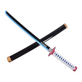 LENG Sabre Demon Slayer Épée De Samouraï Japonais Épée Anime Cosplay Épée Rengoku Katana Tout en Bois Accessoire Darmes pour