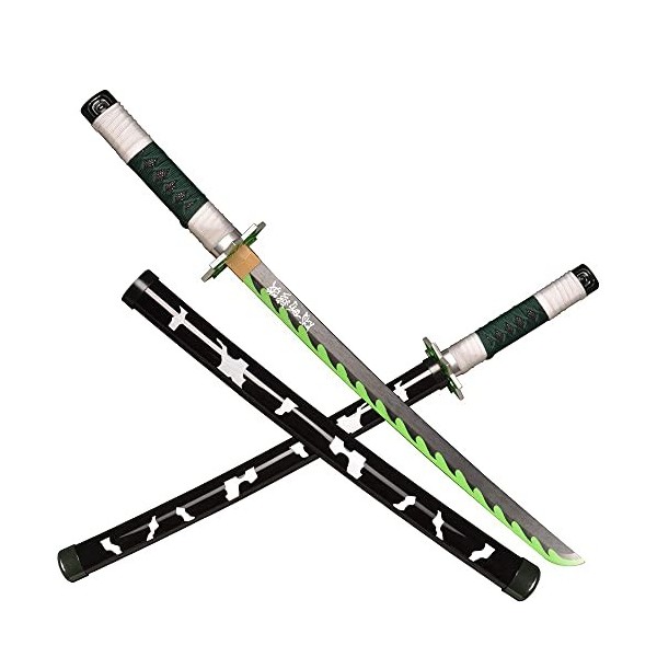 LENG Sabre Demon Slayer Épée De Samouraï Japonais Épée Anime Cosplay Épée Rengoku Katana Tout en Bois Accessoire Darmes pour