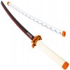 LENG Sabre Demon Slayer Épée De Samouraï Japonais Épée Anime Cosplay Épée Rengoku Katana Tout en Bois Accessoire Darmes pour