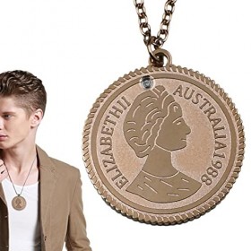 Seantie 10 Pcs Colliers pendentifs reine Elizabeth | Titane Acier Rose Or Pièce Reine Elizabeth II Pendentif Collier Souvenir