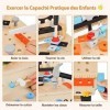 COSTWAY Jouet dEtabli en Bois pour Enfants avec 6 Outils & 75 Accessoires, Jeu dimitation Bricolage avec Tableau Noir, Cade