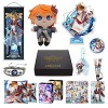 HALOOP Genshin Impact Box Accessoire Set avec 11 Cadeaux, Wanderer Cyno Xiao Tous Les Cadeaux Peluche Poster Acrylique Bracel