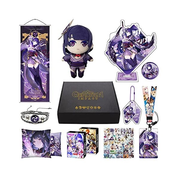 HALOOP Genshin Impact Box Accessoire Set avec 11 Cadeaux, Wanderer Cyno Xiao Tous Les Cadeaux Peluche Poster Acrylique Bracel