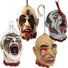 Lot de 6 têtes sculptées à suspendre pour Halloween, accessoire de déguisement